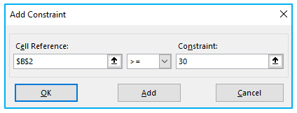 Solver in Excel