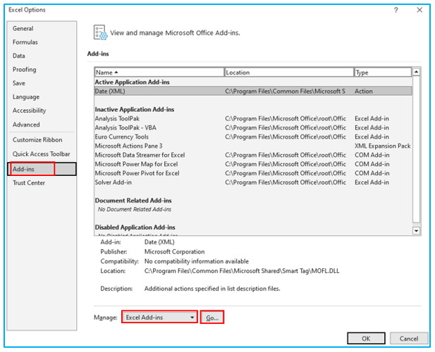 T.TEST in Excel