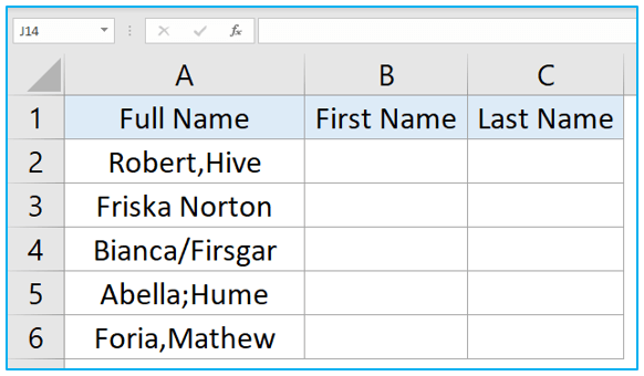 Text to Columns Option in Excel