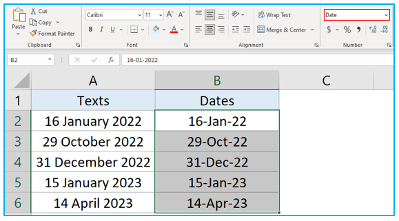 Text to Columns Option in Excel