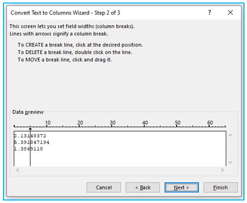 Text to Columns Option in Excel