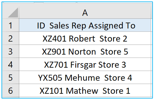 Text to Columns Option in Excel