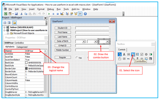data entry UserForm in excel
