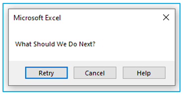 VBA Message Box in Excel