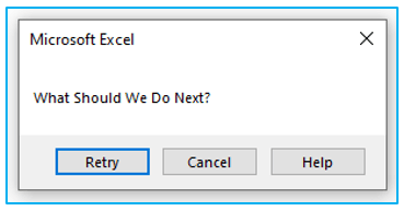 VBA Message Box