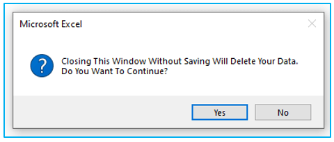 VBA Message Box in Excel