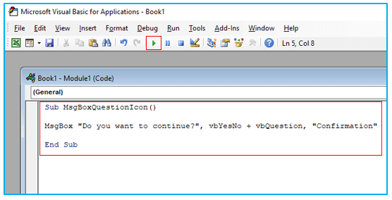 VBA Message Box in Excel