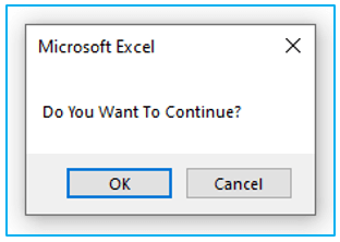 VBA Message Box