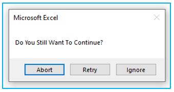 VBA Message Box in Excel