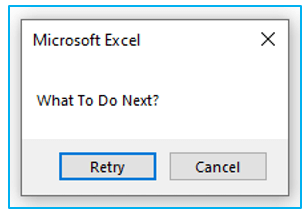 VBA Message Box