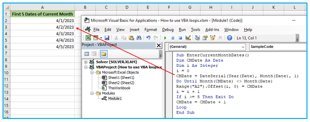 VBA loops in Excel