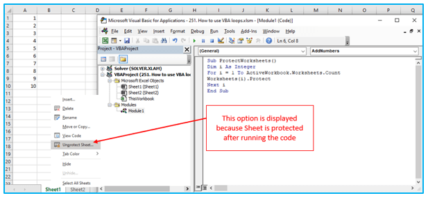 VBA loops in Excel