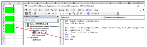 VBA loops in Excel