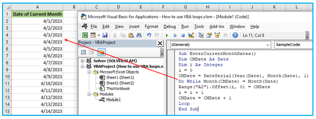 VBA loops in Excel