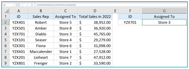 XLOOKUP in Excel