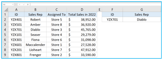 XLOOKUP in Excel