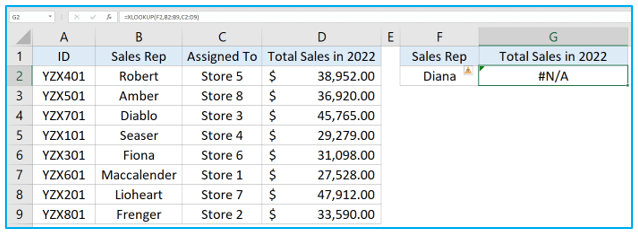 XLOOKUP in Excel