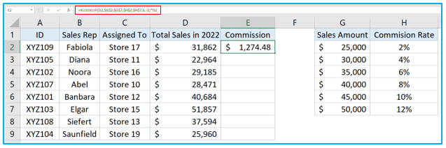 XLOOKUP in Excel