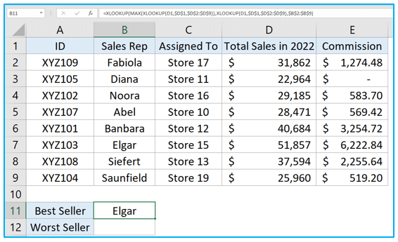 XLOOKUP in Excel