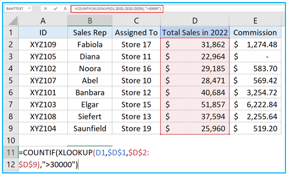 XLOOKUP in Excel