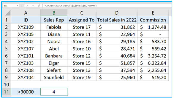 XLOOKUP in Excel