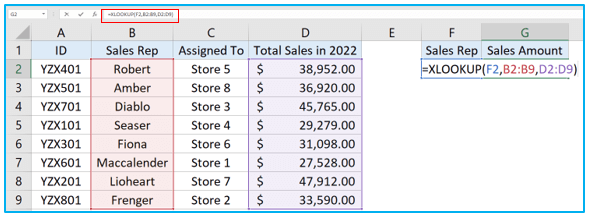 XLOOKUP in Excel