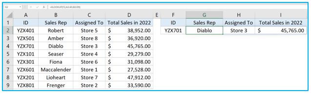 XLOOKUP in Excel