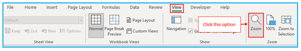 Zoom in and Zoom out in Excel