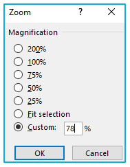 Zoom in and Zoom out in Excel