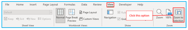 Zoom in and Zoom out in Excel