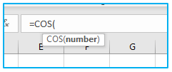 COS Function in Excel