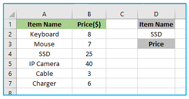 Offset Function in Excel