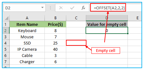 Offset Function in Excel