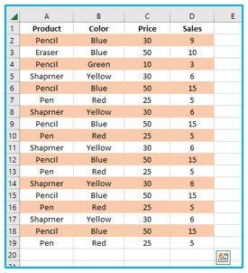 Color Alternate Rows in Excel