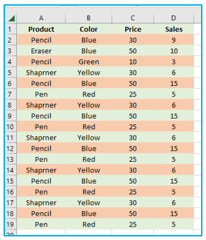 Color Alternate Rows in Excel