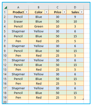 Color Alternate Rows in Excel