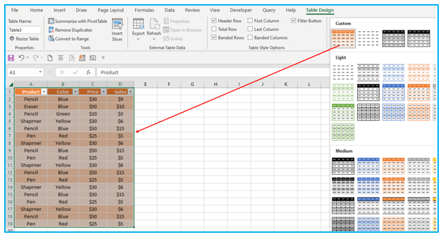 Color Alternate Rows in Excel