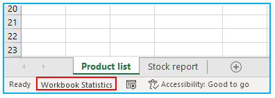 Status Bar in Excel