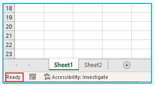 Status Bar in Excel