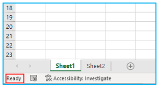 Status Bar in Excel