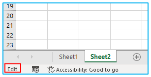 Status Bar in Excel