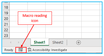 Status Bar in Excel