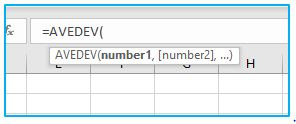 AVEDEV Function in Excel