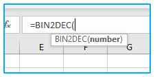 BIN2DEC function