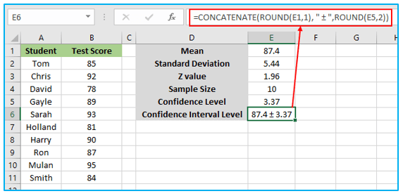 Confidence Interval in Excel