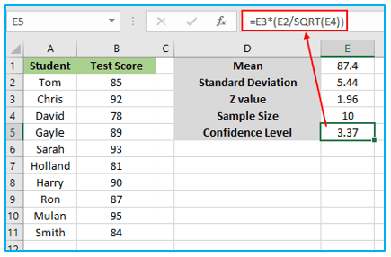 Confidence Interval in Excel