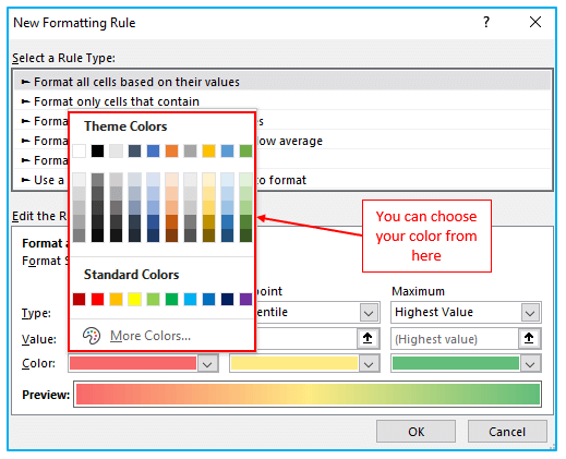 Color Scales in Excel