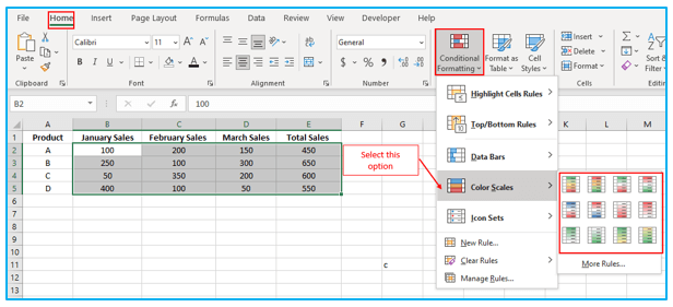 Color Scales in Excel