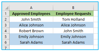 Compare Texts of Two Cells in Excel