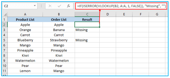 Compare Texts of Two Cells in Excel